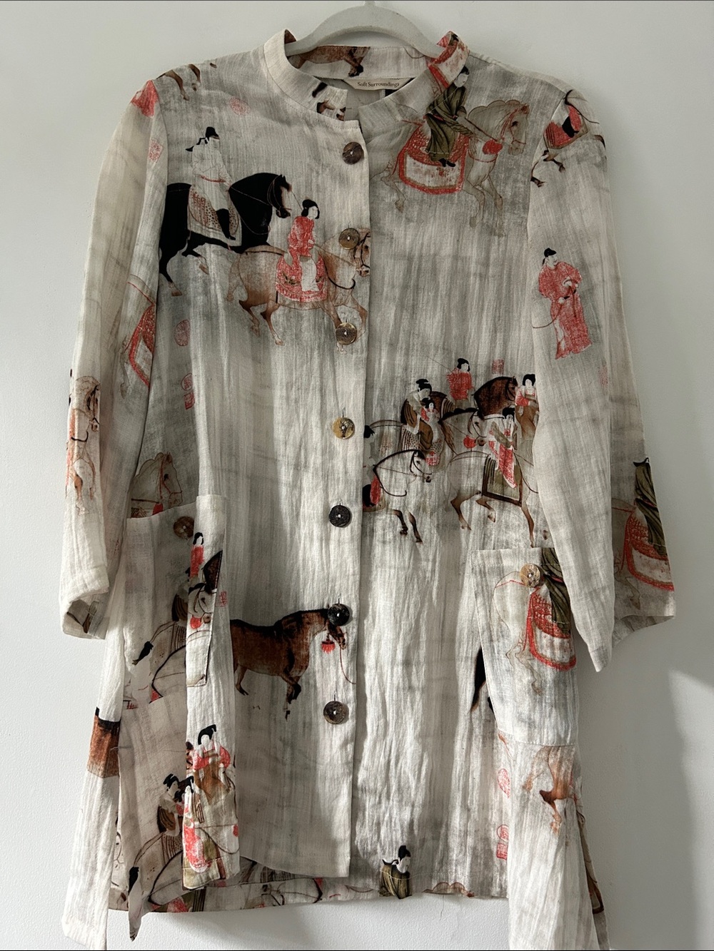 Soft Surrounding's Song Dynasty Tunic Women's SZ Medium Novelty Mandarin Collar